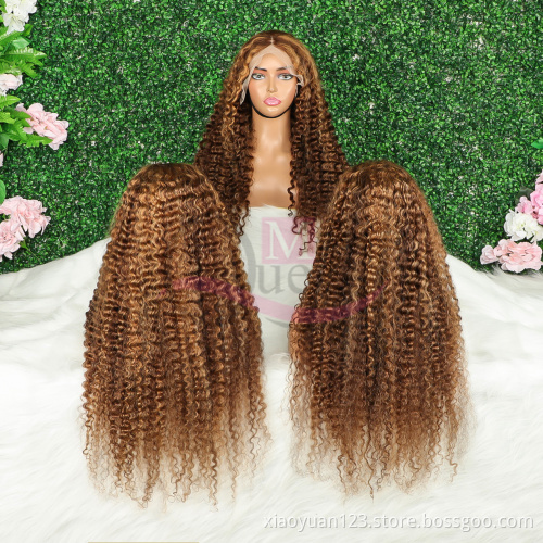 2022 Brazilian Human Ha10A Grade Highlight Wigs Hot Sale Ombre Piano Color Human Hair Silky Straight human Wigsir Frontal Wig